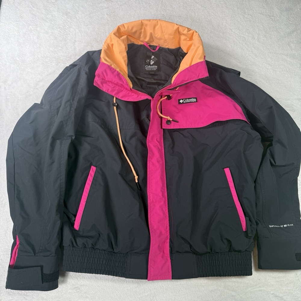 Columbia Wintertrainer Interchange Jacket Mens M Black Pink Omni-Tech WM1448